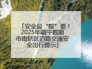 安全最“粽”要！2025年端午假期市南辖区道路交通安全出行提示