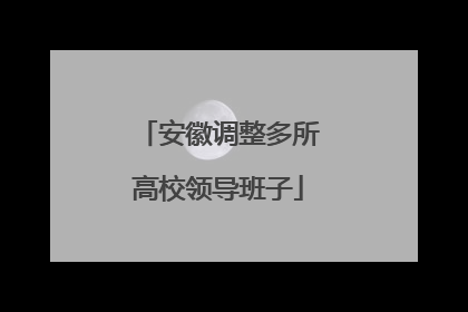 安徽调整多所高校领导班子
