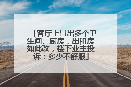 客厅上冒出多个卫生间、厨房，出租房如此改，楼下业主投诉：多少不舒服