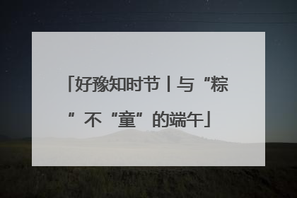 好豫知时节丨与“粽”不“童”的端午