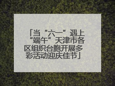 当“六一”遇上“端午”天津市各区组织台胞开展多彩活动迎庆佳节
