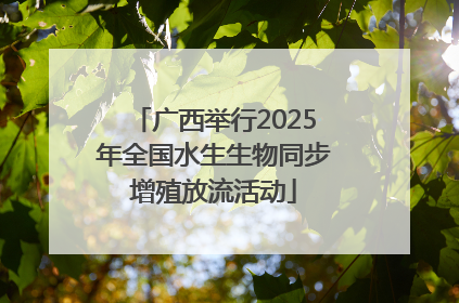 广西举行2025年全国水生生物同步增殖放流活动