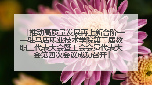 推动高质量发展再上新台阶——驻马店职业技术学院第二届教职工代表大会暨工会会员代表大会第四次会议成功召开