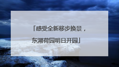 感受全新移步换景，东湖荷园明日开园