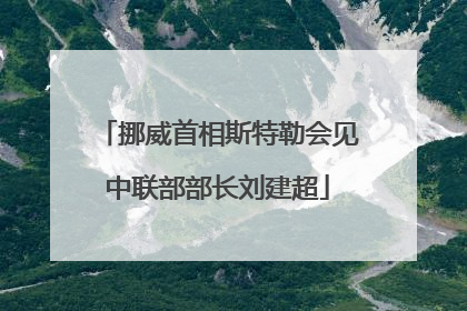 挪威首相斯特勒会见中联部部长刘建超