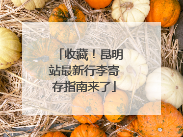 收藏！昆明站最新行李寄存指南来了