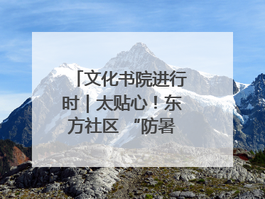 文化书院进行时｜太贴心！东方社区 “防暑快递”送上门