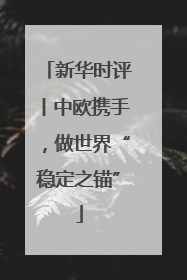 新华时评丨中欧携手，做世界“稳定之锚”