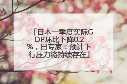 日本一季度实际GDP环比下降0.2%，日专家：预计下行压力将持续存在