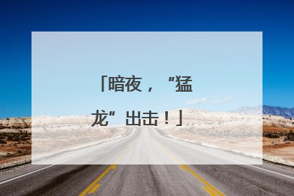 暗夜，“猛龙”出击！