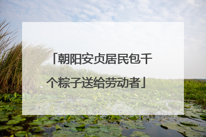 朝阳安贞居民包千个粽子送给劳动者