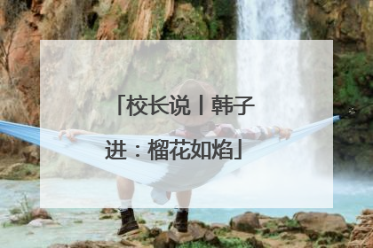 校长说丨韩子进：榴花如焰