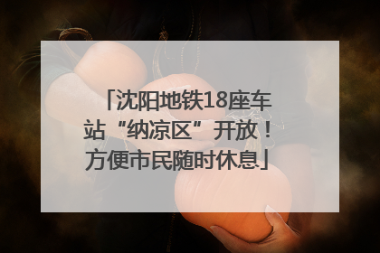 沈阳地铁18座车站“纳凉区”开放！方便市民随时休息