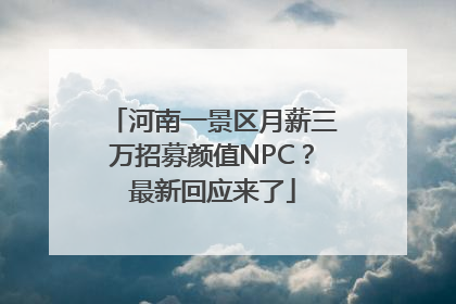 河南一景区月薪三万招募颜值NPC？最新回应来了