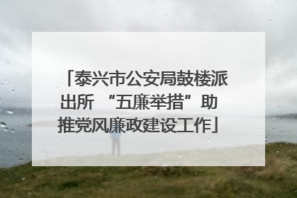 泰兴市公安局鼓楼派出所 “五廉举措”助推党风廉政建设工作