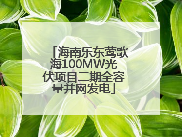 海南乐东莺歌海100MW光伏项目二期全容量并网发电
