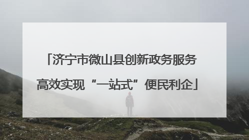 济宁市微山县创新政务服务 高效实现“一站式”便民利企