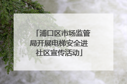 浦口区市场监管局开展电梯安全进社区宣传活动
