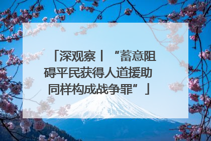 深观察丨“蓄意阻碍平民获得人道援助同样构成战争罪”