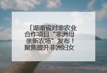 湖南省对非农业合作项目“非洲母亲新农场”发布！聚焦提升非洲妇女能力与家庭福祉