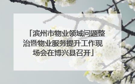 滨州市物业领域问题整治暨物业服务提升工作现场会在博兴县召开
