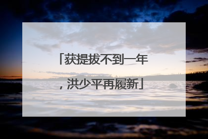 获提拔不到一年，洪少平再履新
