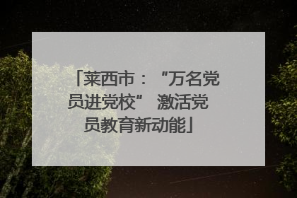 莱西市：“万名党员进党校” 激活党员教育新动能