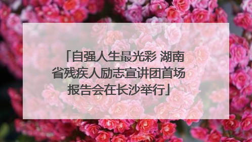 自强人生最光彩 湖南省残疾人励志宣讲团首场报告会在长沙举行