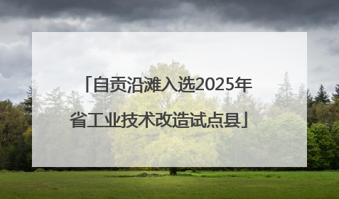 自贡沿滩入选2025年省工业技术改造试点县