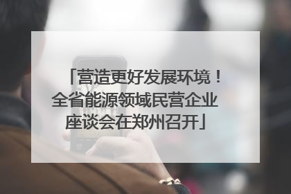 营造更好发展环境！全省能源领域民营企业座谈会在郑州召开