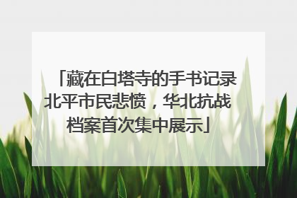 藏在白塔寺的手书记录北平市民悲愤，华北抗战档案首次集中展示