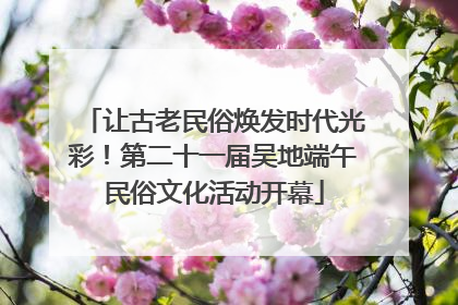 让古老民俗焕发时代光彩！第二十一届吴地端午民俗文化活动开幕
