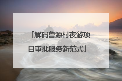解码鲁源村夜游项目审批服务新范式