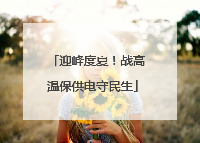 迎峰度夏！战高温保供电守民生