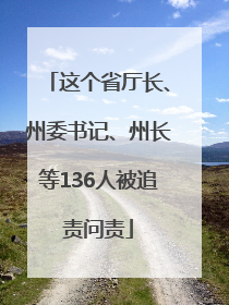 这个省厅长、州委书记、州长等136人被追责问责