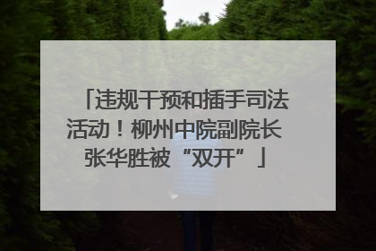违规干预和插手司法活动！柳州中院副院长张华胜被“双开”