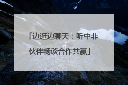 边逛边聊天：听中非伙伴畅谈合作共赢