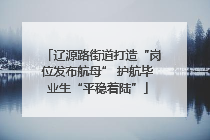 辽源路街道打造“岗位发布航母” 护航毕业生“平稳着陆”