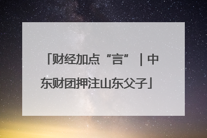 财经加点“言”｜中东财团押注山东父子