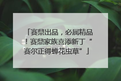 赛鼎出品，必属精品！赛鼎家族喜添新丁“赛尔正得蝉花虫草”