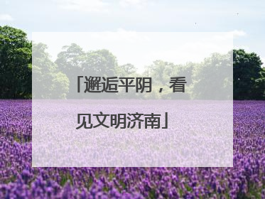 邂逅平阴，看见文明济南