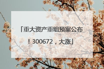 重大资产重组预案公布！300672，大涨