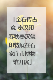 金石传古意 秦汉印春秋秦汉玺印特展在石家庄市博物馆开展