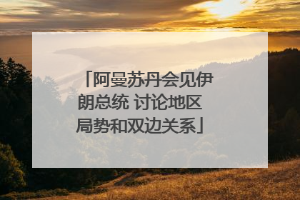 阿曼苏丹会见伊朗总统 讨论地区局势和双边关系