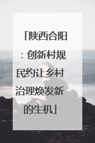 陕西合阳：创新村规民约让乡村治理焕发新的生机