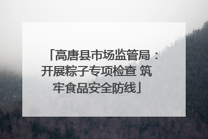 高唐县市场监管局：开展粽子专项检查 筑牢食品安全防线