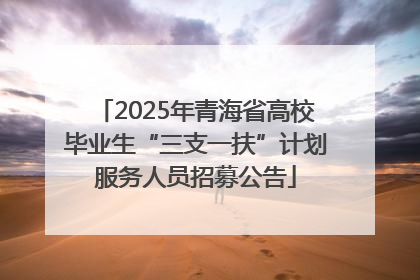 2025年青海省高校毕业生“三支一扶”计划服务人员招募公告