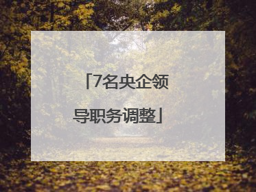 7名央企领导职务调整