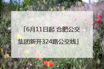 6月11日起 合肥公交集团新开324路公交线
